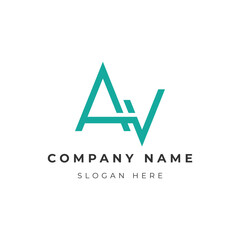Dynamic AV Monogram Logo Design Template