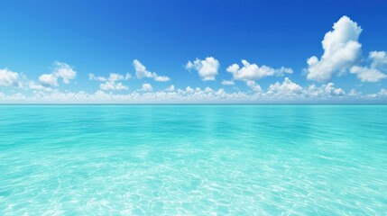 Obraz premium Peaceful ocean scene under a bright blue sky