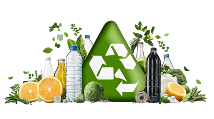 Eco-friendly recycling on a transparent background. isolated background.