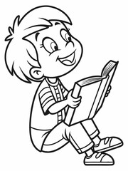 The child reads a book