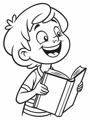 The child reads a book