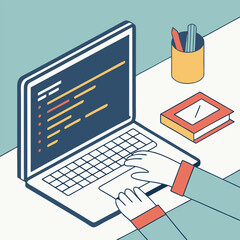 Hand coding on computer