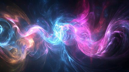 Fototapeta premium Abstract swirling cosmic nebula with vibrant colors