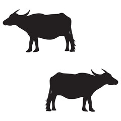Cow Silhouette, Cow Vector Silhouette, Cow cartoon Silhouette, Cow illustration, Cow icon Silhouette, Cow Silhouette illustration