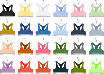 ハンガーに干した下着のグラフィック素材イラストセット