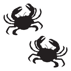 Crab Silhouette, Crab Vector Silhouette, Crab cartoon Silhouette, Crab illustration, Crab icon Silhouette, Crab Silhouette illustration