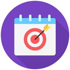 target rounded flat color icon, use for UI, UX, app and web development, digital or print. for digital industry, education, business, finance, project management.