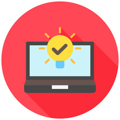 Idea rounded flat color icon, use for UI, UX, app and web development, digital or print. for digital industry, education, business, finance, project management.