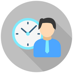 Work schedule rounded flat color icon, use for UI, UX, app and web development, digital or print. for digital industry, education, business, finance, project management.