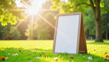 Informative poster in sunny park, promoting community event