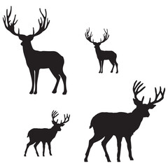 Deer Silhouette, Deer Vector Silhouette, Deer cartoon Silhouette, Deer illustration, Deer icon Silhouette, Deer Silhouette illustration