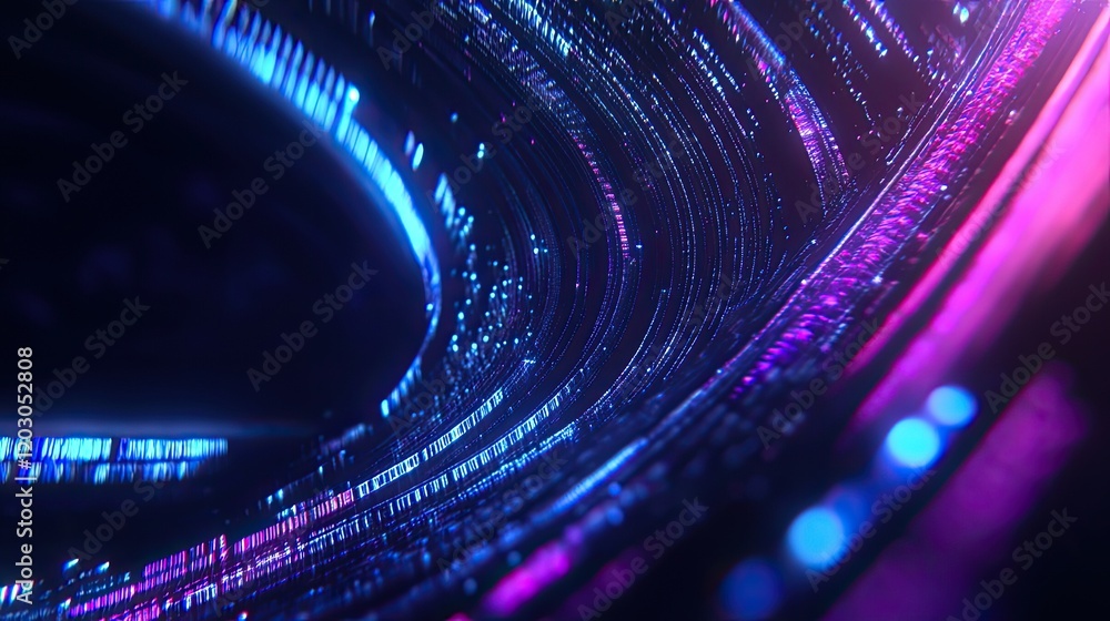 Poster Abstract swirling digital data stream visualization