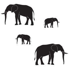 Elepthant Silhouette, Elepthant Vector Silhouette, Elepthant cartoon Silhouette, Elepthant illustration, Elepthant icon Silhouette, Elepthant Silhouette illustration