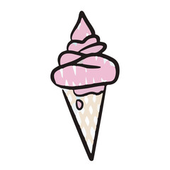 ice cream cone hand drawing illustration 