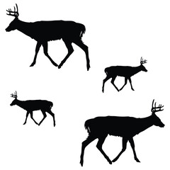 Deer Silhouette, Deer Vector Silhouette, Deer cartoon Silhouette, reindeer illustration, Deer icon Silhouette, reindeers Silhouette illustration