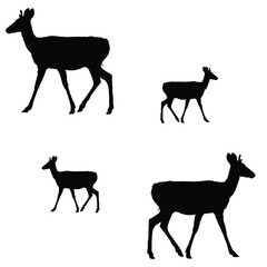 Deer Silhouette, Deer Vector Silhouette, Deer cartoon Silhouette, reindeer illustration, Deer icon Silhouette, reindeers Silhouette illustration