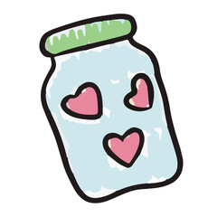jar with heart hand drawing Illustration