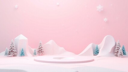 Pastel Pink Winter Wonderland