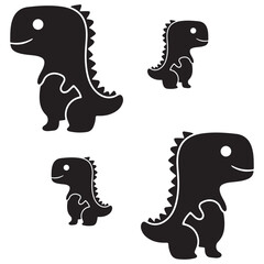 Dinosaur Silhouette, Dinosaur Vector Silhouette, Dinosaur cartoon Silhouette, Dinosaur illustration, Dinosaur icon Silhouette, Dinosaur Silhouette illustration