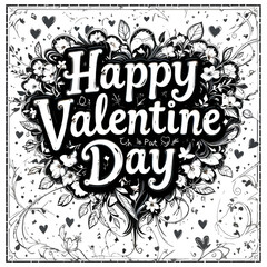 Valentine Day Taifography in a comic style with a romantic vibe