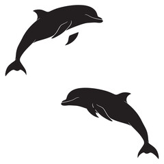 Dolphin Silhouette, Dolphin Vector Silhouette, Dolphin cartoon Silhouette, Dolphin illustration, Dolphin icon Silhouette, Dolphin Silhouette illustration