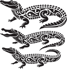alligator silhouette victor design on isolated with the white