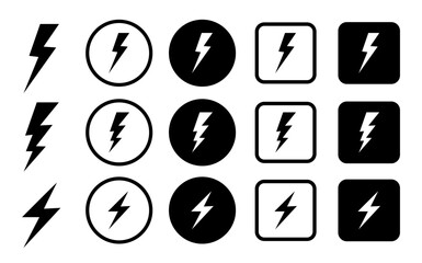 lightning bolt icon.  Thunderbolt pictogram. Thundershock zigzag arrow . Vector