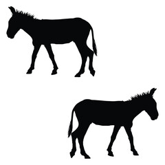 Donkey Silhouette, Donkey Vector Silhouette, Donkey cartoon Silhouette, Donkey illustration, Donkey icon Silhouette, Donkey Silhouette illustration