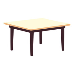 table furniture interior perspective flat color vector illustration template design