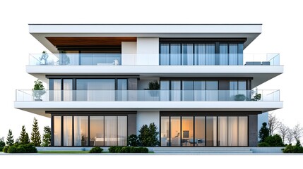 Fototapeta premium Luxury Homes with Sustainable Features In White Background