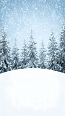 Snowy Winter Landscape Background