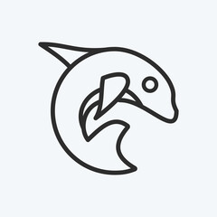 Icon Sea Life. suitable for education symbol. line style. simple design editable