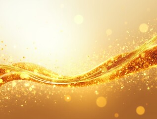 Golden Waves of Light and Sparkles