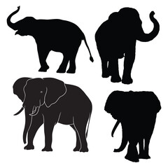 Elephant Silhouette, Elephant Vector Silhouette, Elephant cartoon Silhouette, Elephant illustration, Elephant icon Silhouette, Elephant Silhouette illustration
