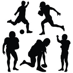 Fototapeta premium Football Silhouette, Football Vector Silhouette, Football cartoon Silhouette, Football illustration, Football icon Silhouette, Football Silhouette illustration