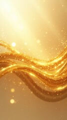Golden Waves of Light and Sparkles