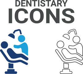 Dentistry icon. Containing tooth, dentist, toothpaste, toothbrush, teeth, implant and dentistry icons. Solid icon collection. Vector illustration.
