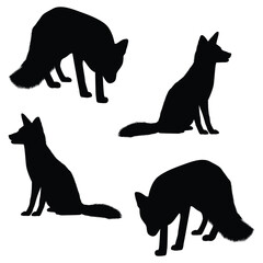 Fox Silhouette, Fox Vector Silhouette, Fox cartoon Silhouette, Fox illustration, Fox icon Silhouette, Fox Silhouette illustration