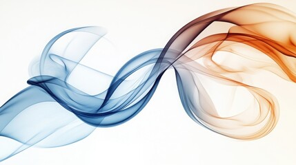 Obraz premium Abstract fluid waves in dynamic composition with gradient blue shades, smooth flowing lines, and rippling aquatic forms, creating soft shadows and high-detail textures with an organic