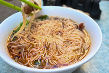 Noodles in Hong Kong with Fresh Vegetables