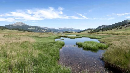 Obraz premium Serene mountain valley landscape