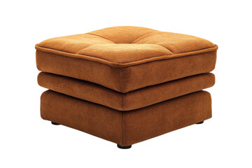 Stylish and comfortable brown upholstered ottoman for modern living rooms or cozy seating areas