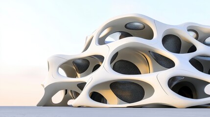 Fototapeta premium Futuristic Architectural Design with Organic Shapes and Patterns