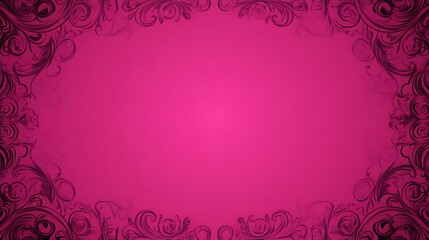 Pink Background with Decorative Floral Frame