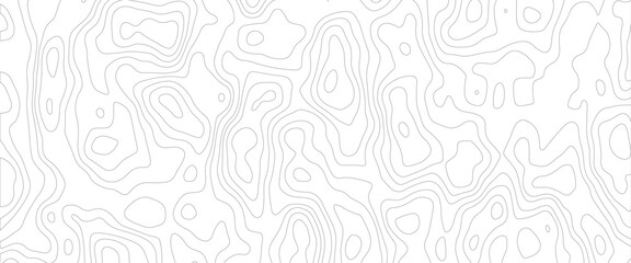 Abstract background wavy topographic line map. Contour geography map grid abstract backdrop. Seamless pattern and banner design. Vector illustration. 