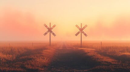 Sunrise Country Road Crossing