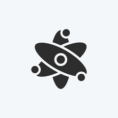 Icon Atomic Energy. suitable for education symbol. glyph style. simple design editable