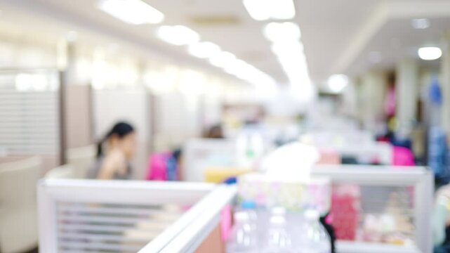 Abstract blurred interior modern office people working business background