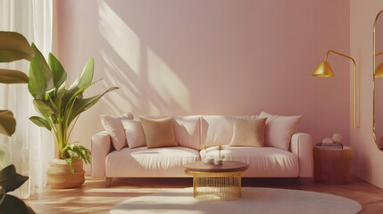 Cozy living room with soft lighting and a warm, inviting atmosphere.