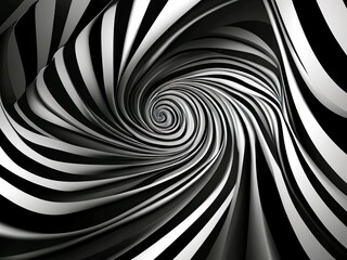 Black and White Spiral Tunnel